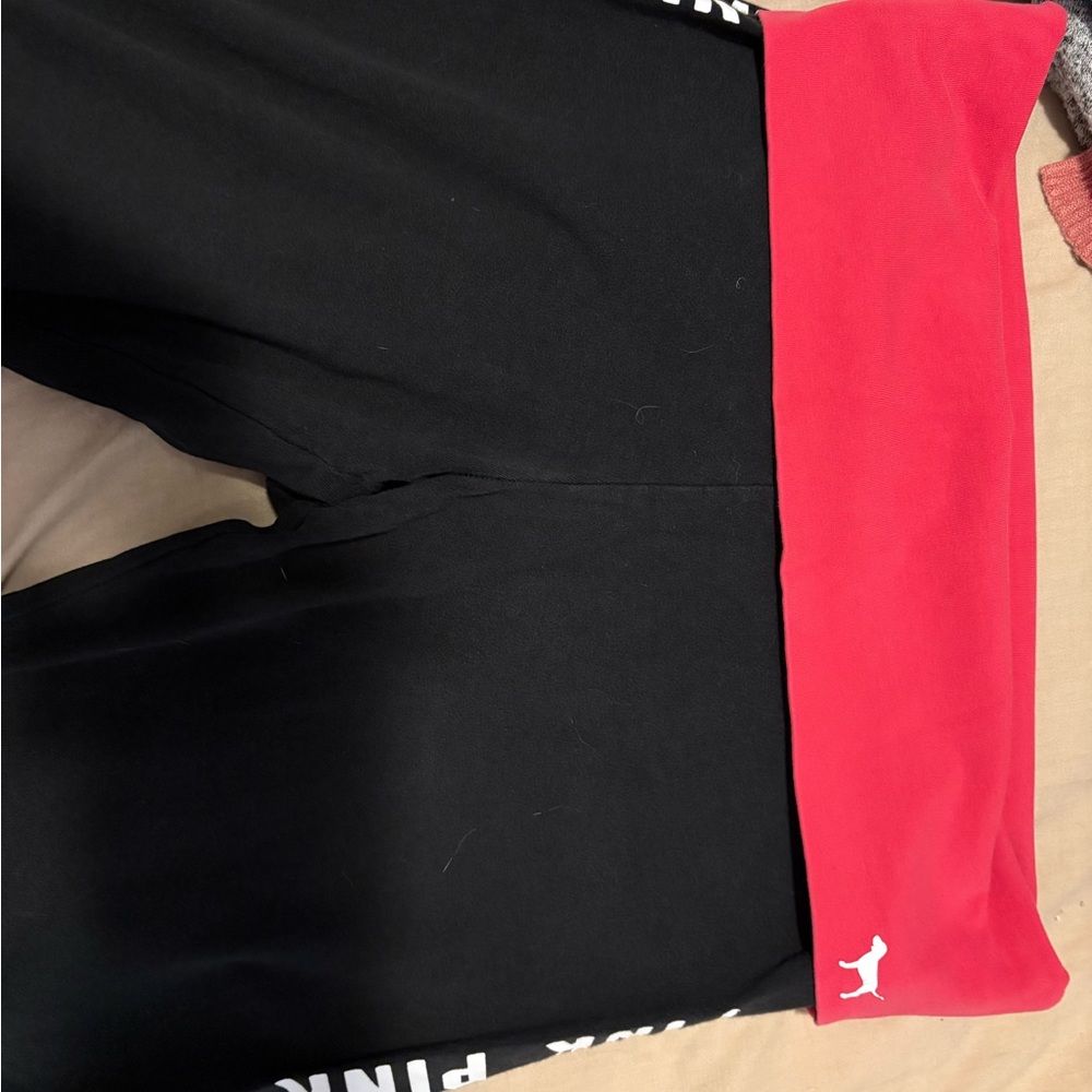 Black and Red Leggings with Logo